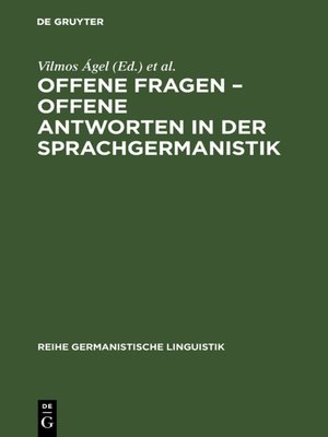 cover image of Offene Fragen – offene Antworten in der Sprachgermanistik